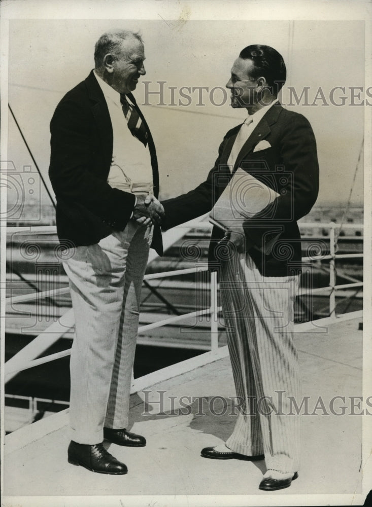 1933 Press Photo Jimmy McLarnin with Charles Foster at the Santa Elena Liner - Historic Images