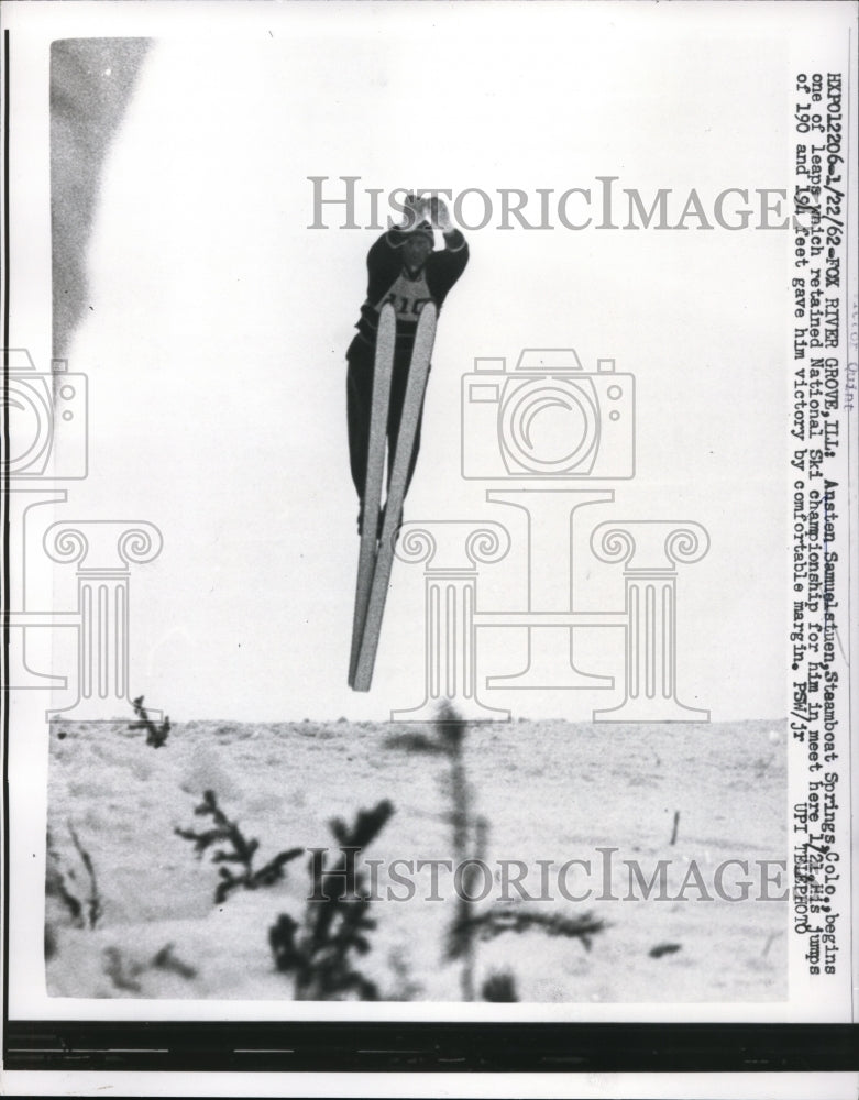 1962 Press Photo Ansten Samuelstuen at the National Ski Championship - nes23729 - Historic Images