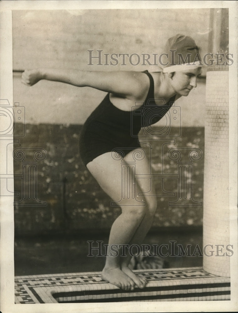 1923 Press Photo Olive Holland of New England Swimming Luminary - nes23736 - Historic Images