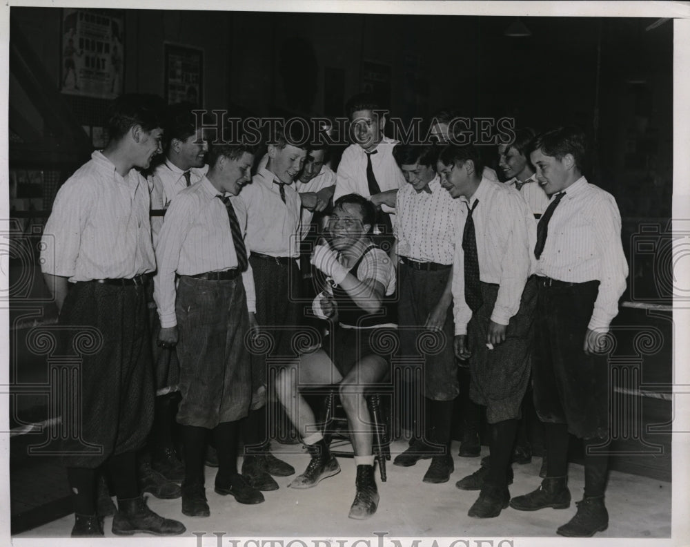 1935 Press Photo Lou Ambers, lightweight from Herkimer, training for the fight - Historic Images