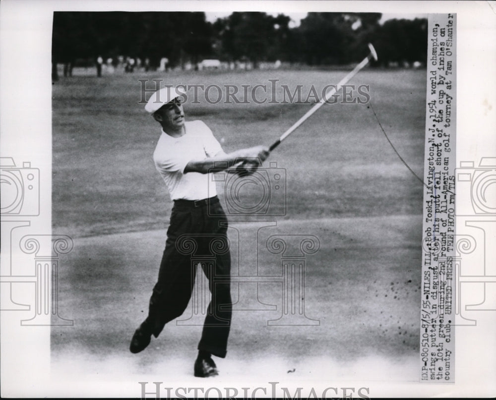 1955 Bob Toski Swings Club in Disgust After Short Putt-Historic Images