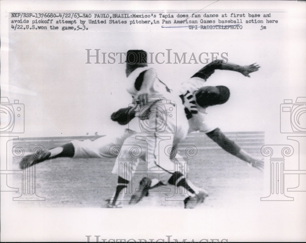 1963 Press Photo Pan American Games Baseball action - nes24045 - Historic Images