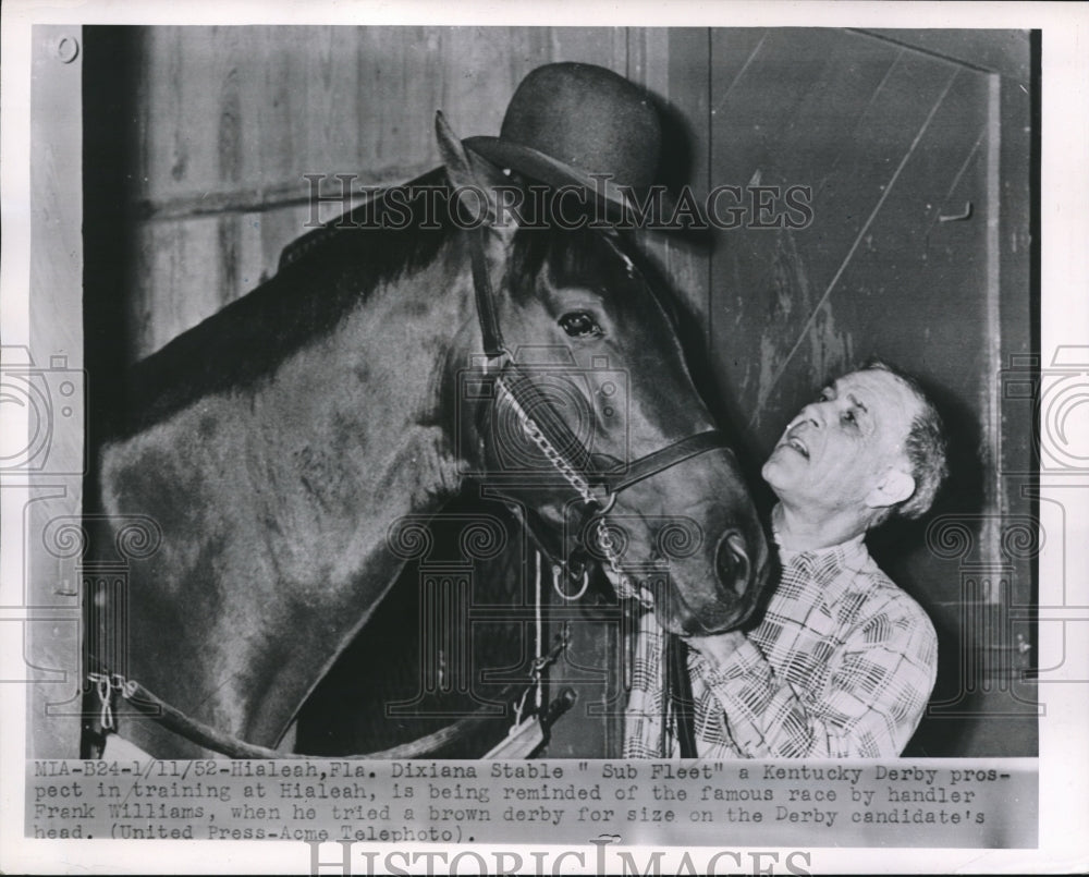 1952 Press Photo Kentucky derby Dixiana Stable Sub Fleet &amp; Frank Williams- Historic Images