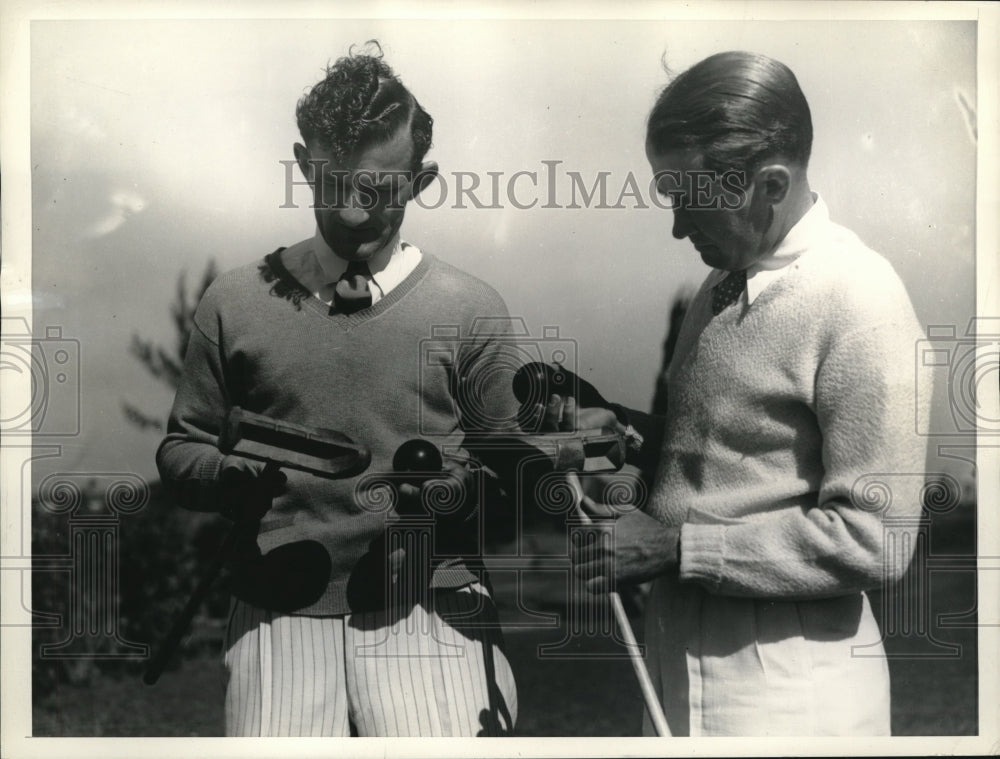 1936 Press Photo Coral Gables Fla Johnny Revolta, Paul Runyon at Miami Biltmore - Historic Images