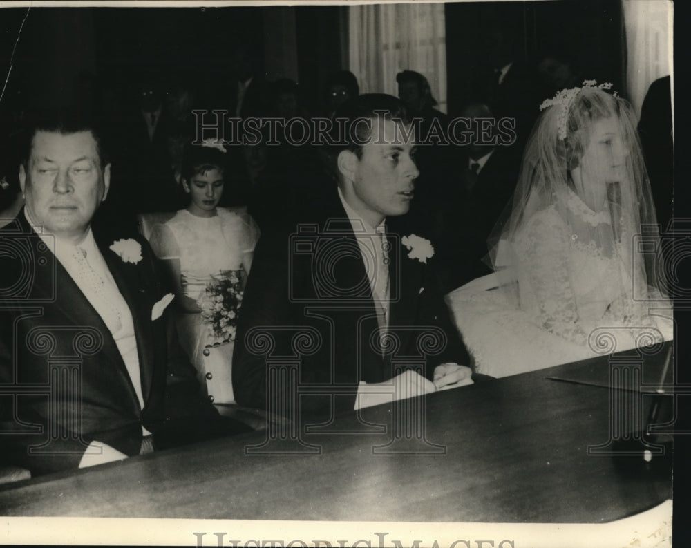 1959 Press Photo Gene Tunney&#39;s son weds Maria Sprengers at Nimeguen - nes25360- Historic Images