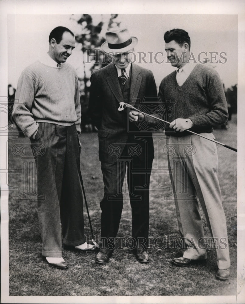 1940 Press Photo Wallace Wade Duke U coach with golfer Henry Picard, Sam Snead - Historic Images