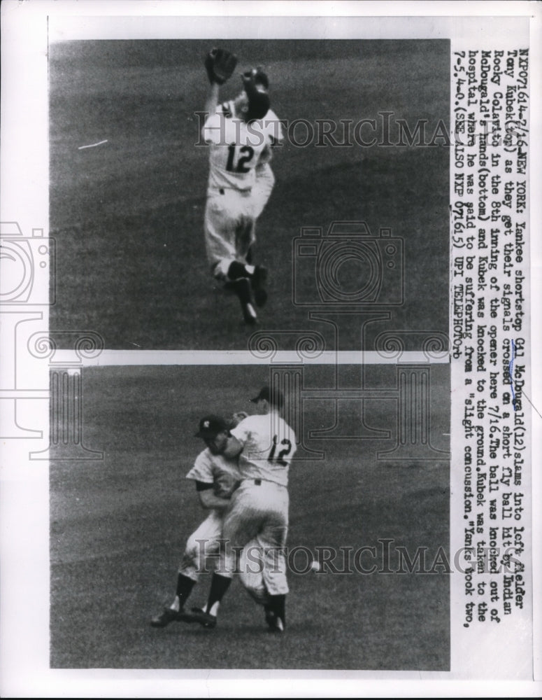 1959 Press Photo NYC Yankee SS Gil McDougald &amp; Tony Eubek - nes25766 - Historic Images