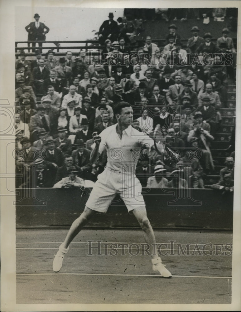 1934 Press Photo Ebarhard Nounrye of Germany at Davis Cup tennis - nes25838 - Historic Images