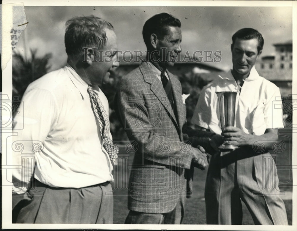 1937 Press Photo Coral Gables Fla Paul Waner of Pirates, R Trumbo.N Everhart - Historic Images