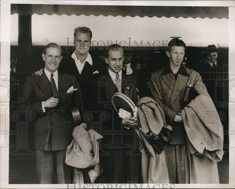 1938 Press Photo G Von Crahm, Gene Mako,H Henkle, Don Budge tennis - nes26144- Historic Images