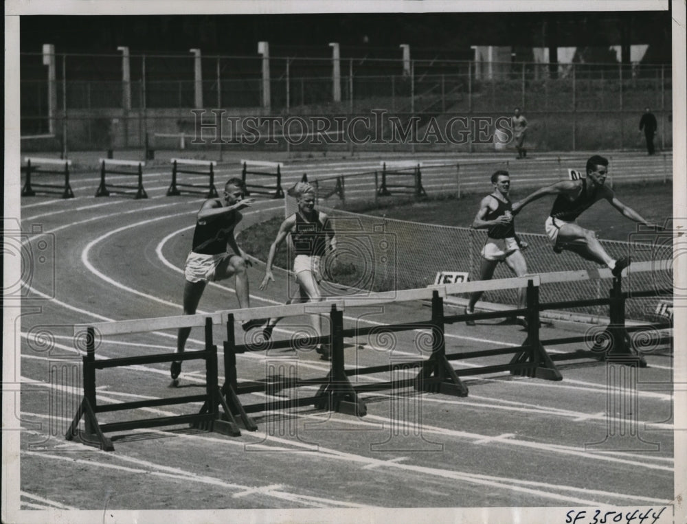 1936 Press Photo Pacific Coast track 400 m hurdles Gregory Stout U of Cali- Historic Images