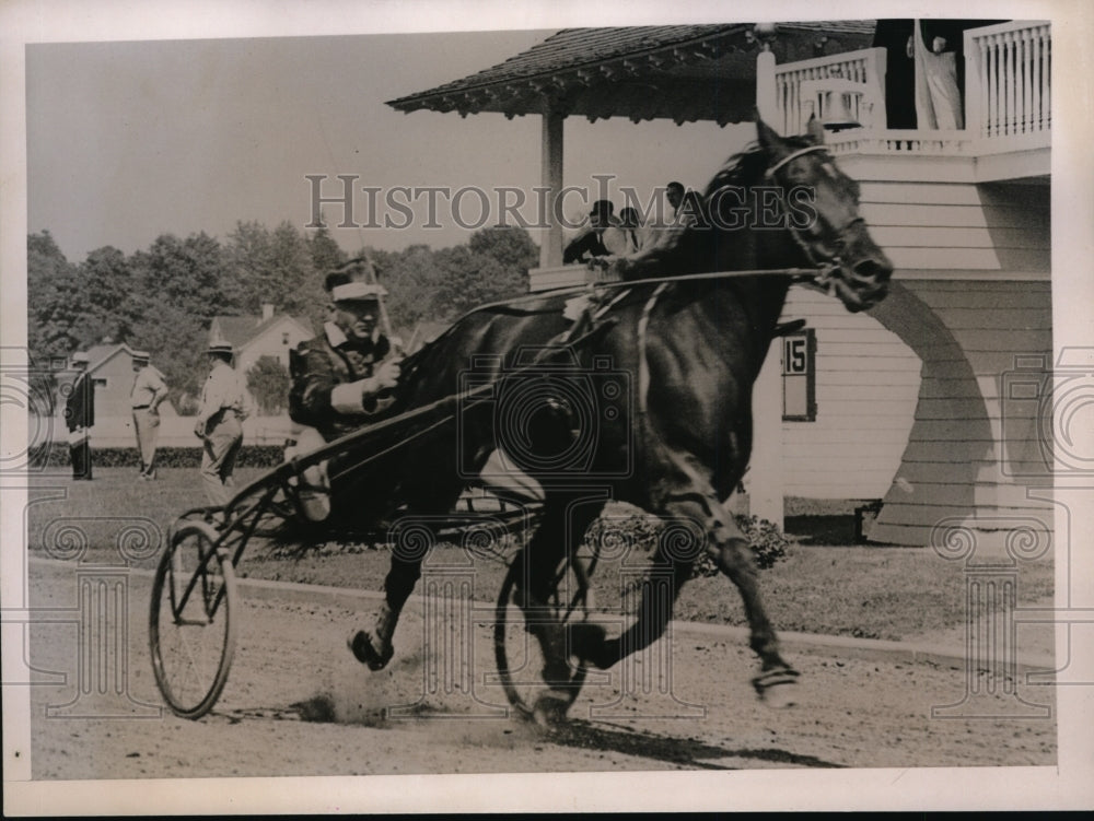 1937 Press Photo Sep Palin driving Ed Lasater in Hambeltonian - nes27216 - Historic Images