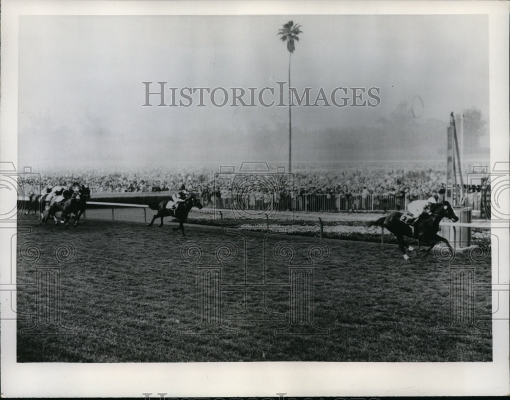 1954 Press Photo Arcadia Calif Zeus wind San Huan Capistrano handicap - Historic Images