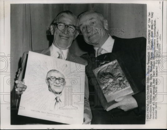 1959 Press Photo NYC Eddie Brannick sec of Giants & NY mgr Casey Stengle - Historic Images