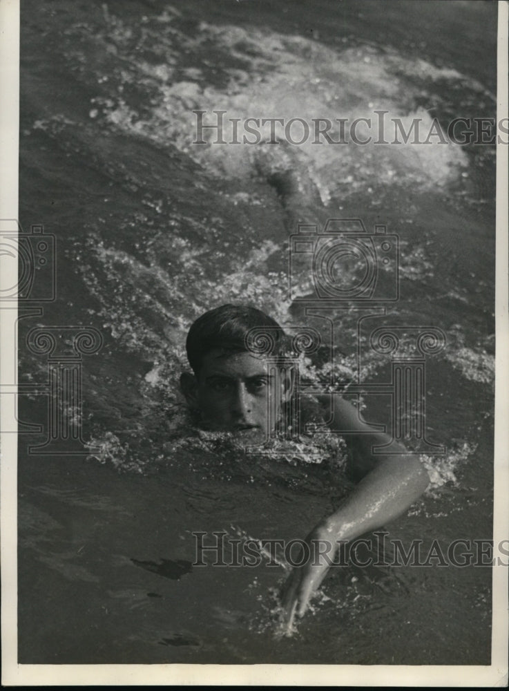 1933 Press Photo Ralph Flanagan age 15 Miami swim star in 880 freestyle- Historic Images