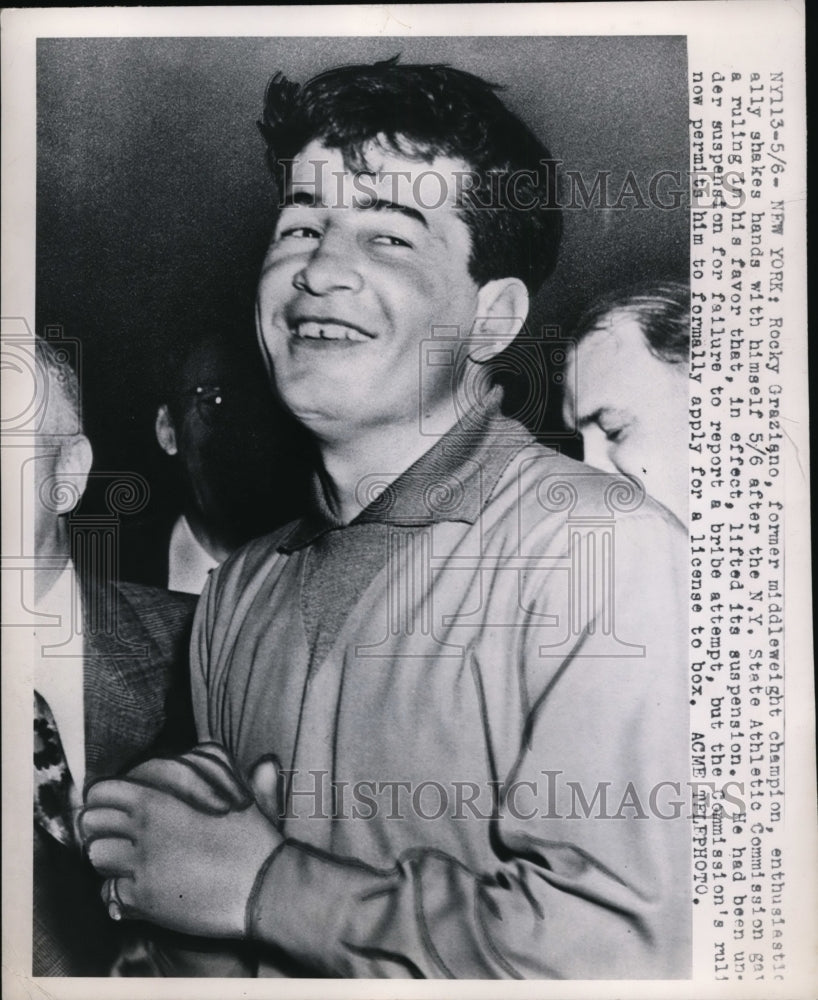 1949 Press Photo NY Rocky Graziano ex middleweight champ - nes28105- Historic Images