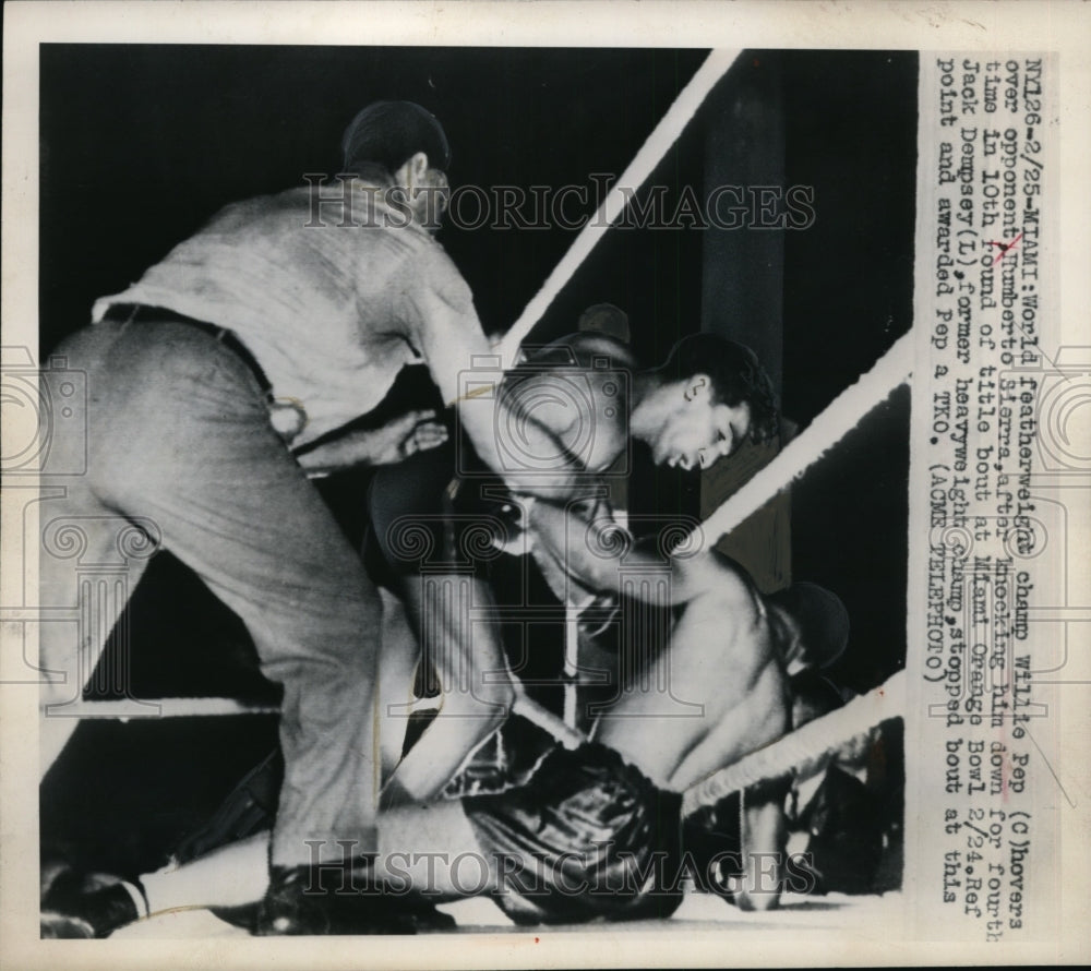 1948 Press Photo Miami Fla Willie Pep vs Humberti Sierra - nes28205 - Historic Images