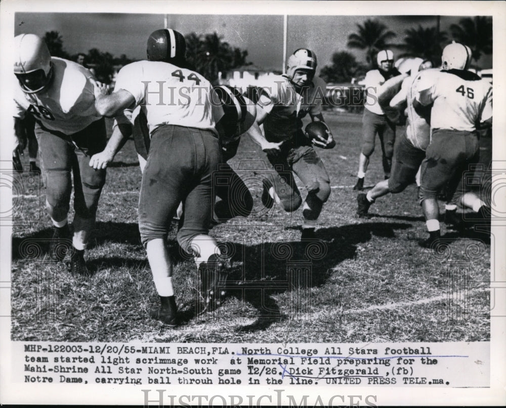 1955 Press Photo Miami Beach Fla North College All Stars Dick Fitzgerald &amp; other- Historic Images