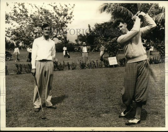 1936 Press Photo Miami Fla Johnny Revolta & Henry Picard in 12th Four Ball tourn- Historic Images