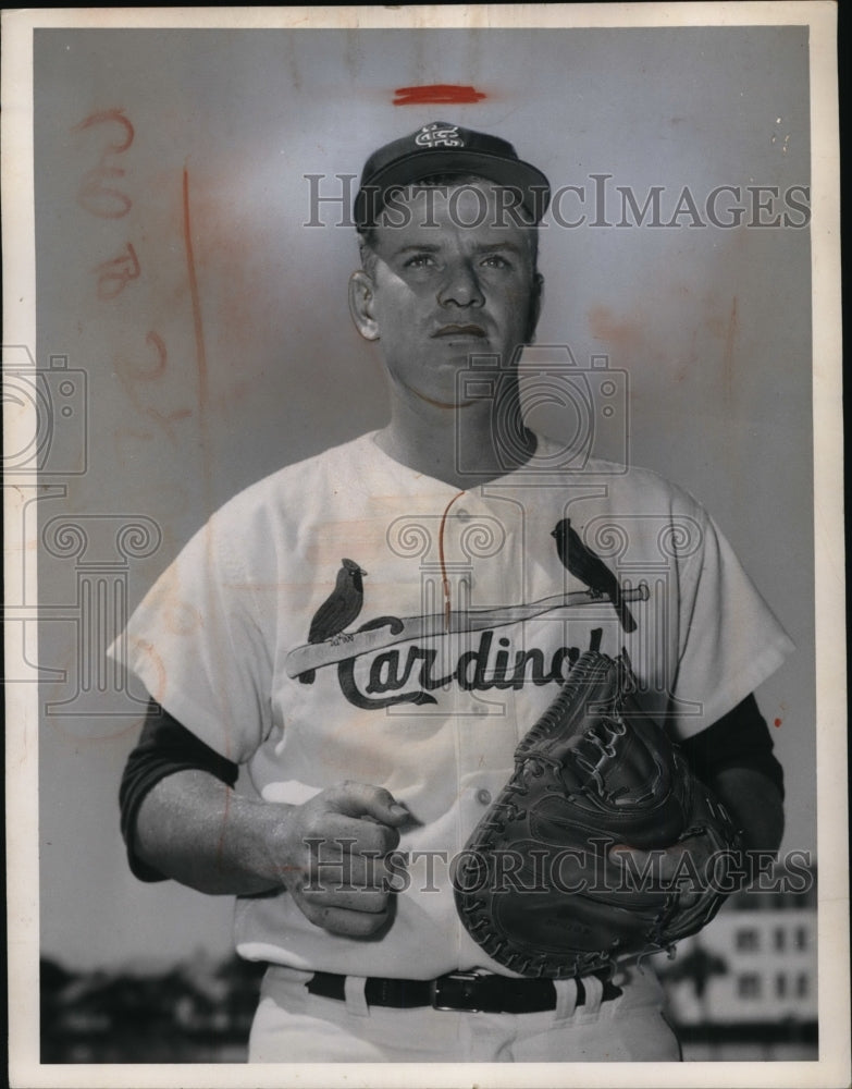 1963 Press Photo St Louis Cardinals catcher Gene Green - nes29822- Historic Images