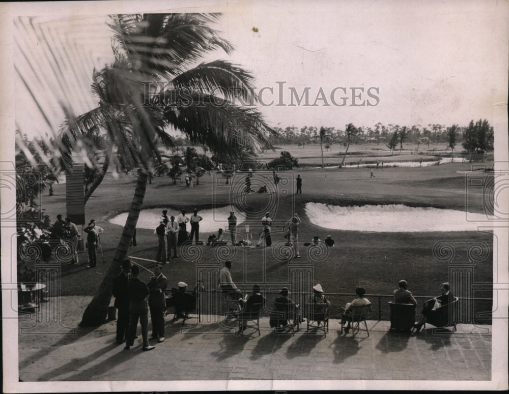 1936 Press Photo Miami Biltmore Golf Open fans at 1st tee - nes30224 - Historic Images
