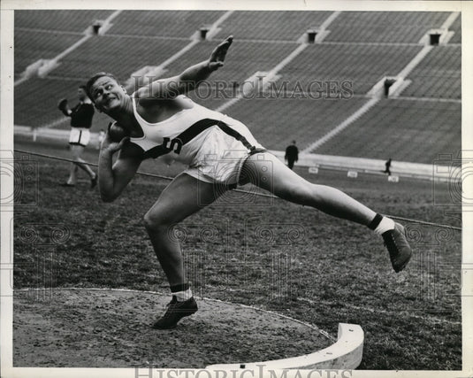 1939 Press Photo LA Calif Stan Anderson Stanford Us shot putter of 52;2 " - Historic Images