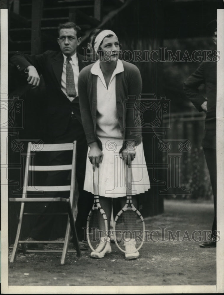 1930 Press Photo Chestnut Hills Mass Helen Jacobs at lawn tennis - nes30874 - Historic Images