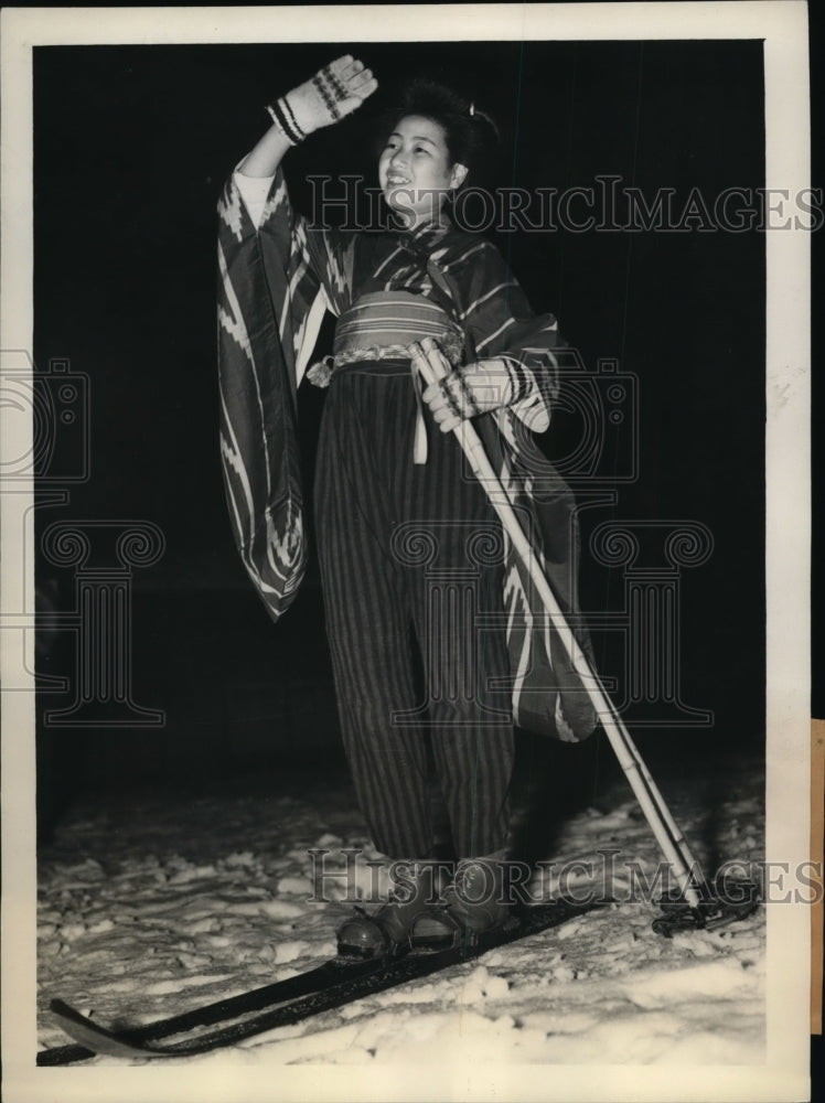 1938 Press Photo Monita Moriyama Japanese skier - nes31433- Historic Images