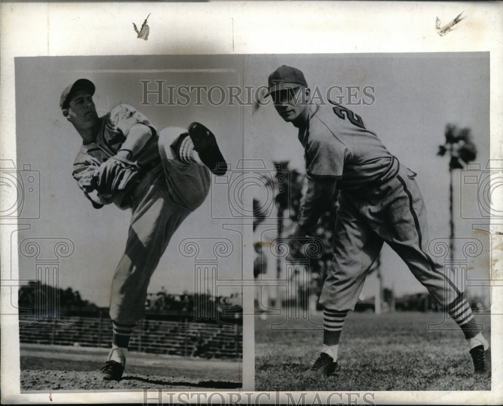 1942 Press Photo St Louis Cardinal pitcher Morton Cooper &amp; Ernie White - Historic Images