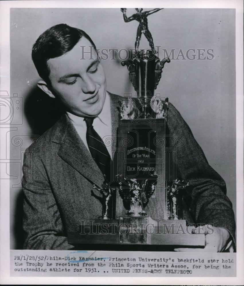 1952 Press Photo Dick Kazmaier named Outstanding Athlete for 1951 - nes31850- Historic Images