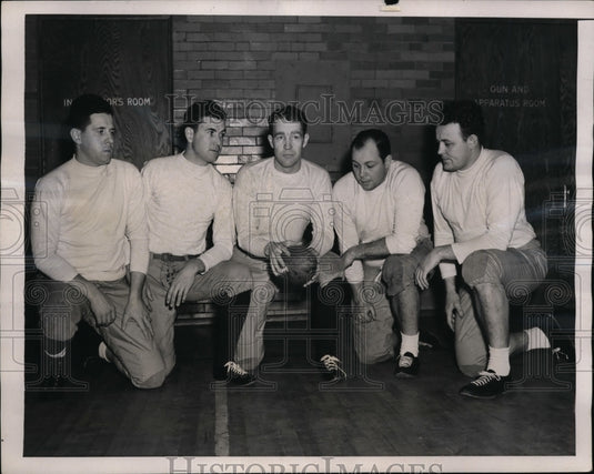 1939 Press Photo Ted Galligan Ed McKeever Frank Leahy John Druze - Historic Images