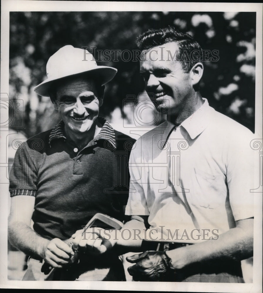 1950 Press Photo Columbus Ohio Lloyd Mangaum, Marty Furgol PGA golf at Scioto CC- Historic Images