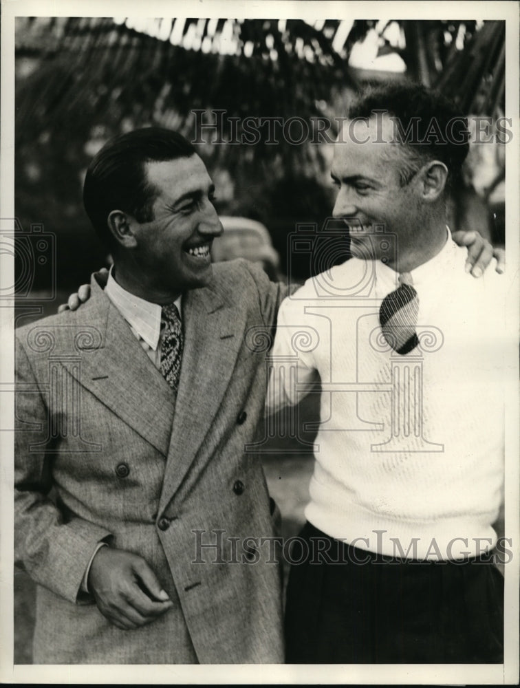 1936 Press Photo Coral Gables Fla Tony Manero, Denny Shute at Biltmore Open golf - Historic Images