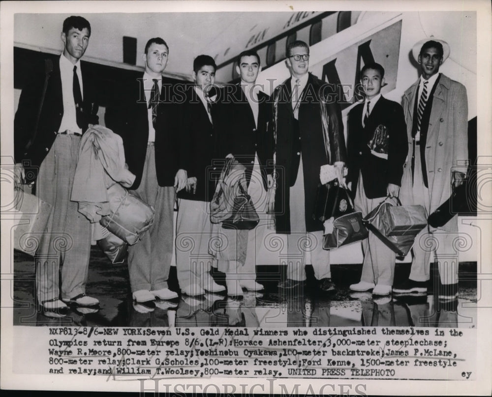 1953 Press Photo NYC US Gold medal winnersH Ashenfelter, WR Moore - nes33198 - Historic Images