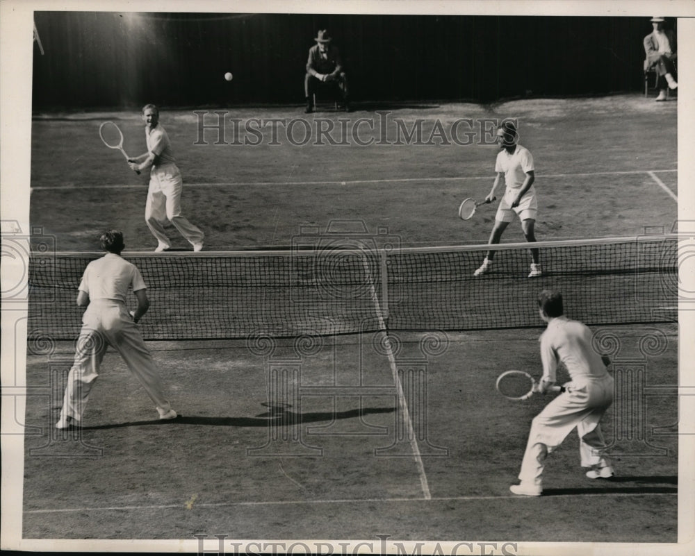 1938 Press Photo Chestnut Hill Mass tennis Don Budge, Gene Mako Jack Cromwich &amp;- Historic Images