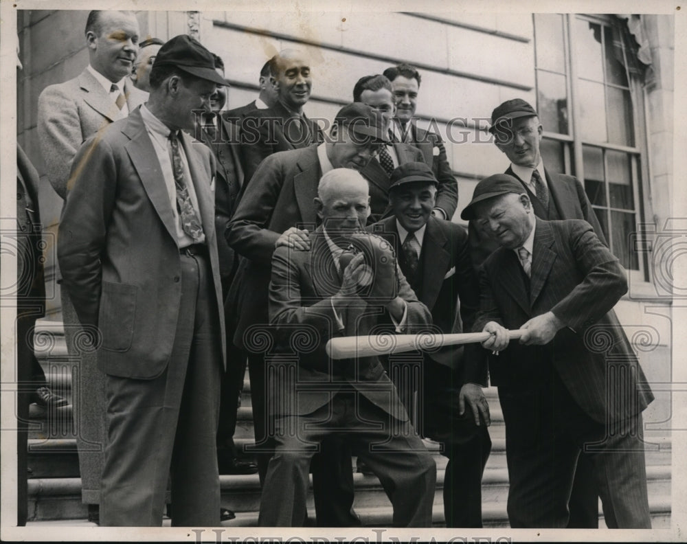 1939 Press Photo Vice President Garner tries his hand at batting - nes33701 - Historic Images