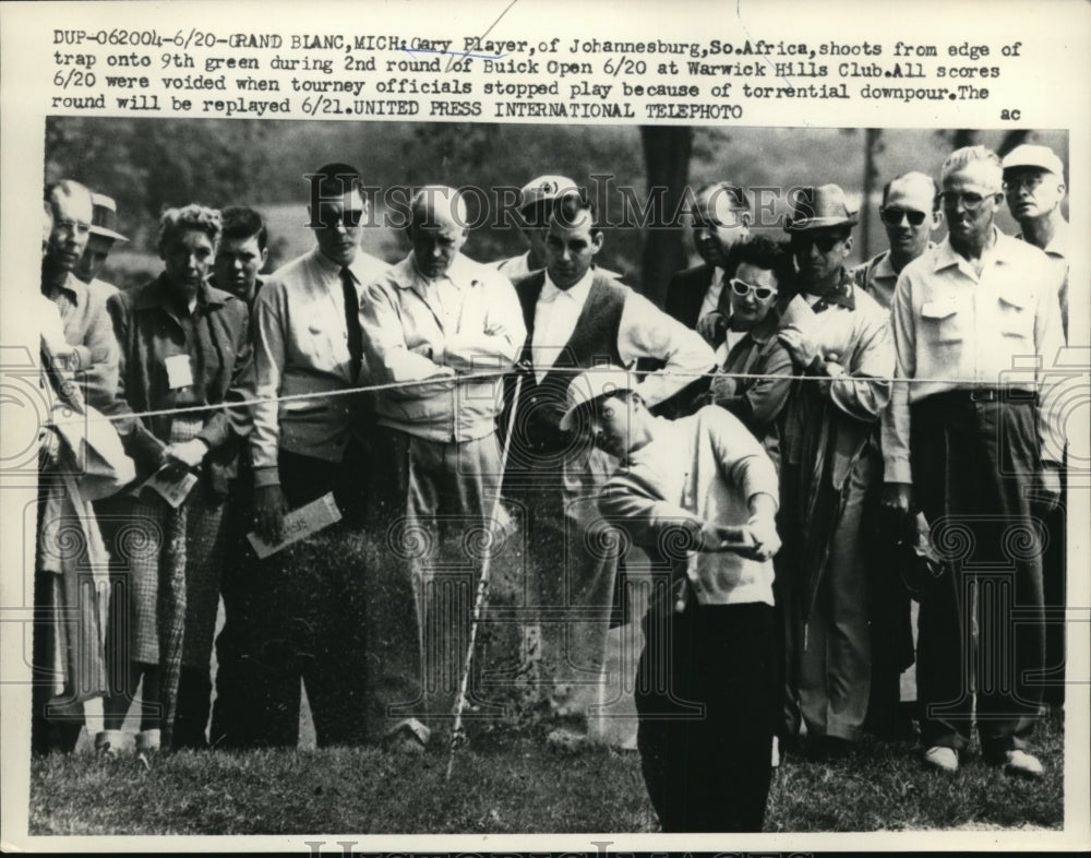 1958 Press Photo Grand Rapids Mich Gary Player in 2nd round of Buick Open golf - Historic Images