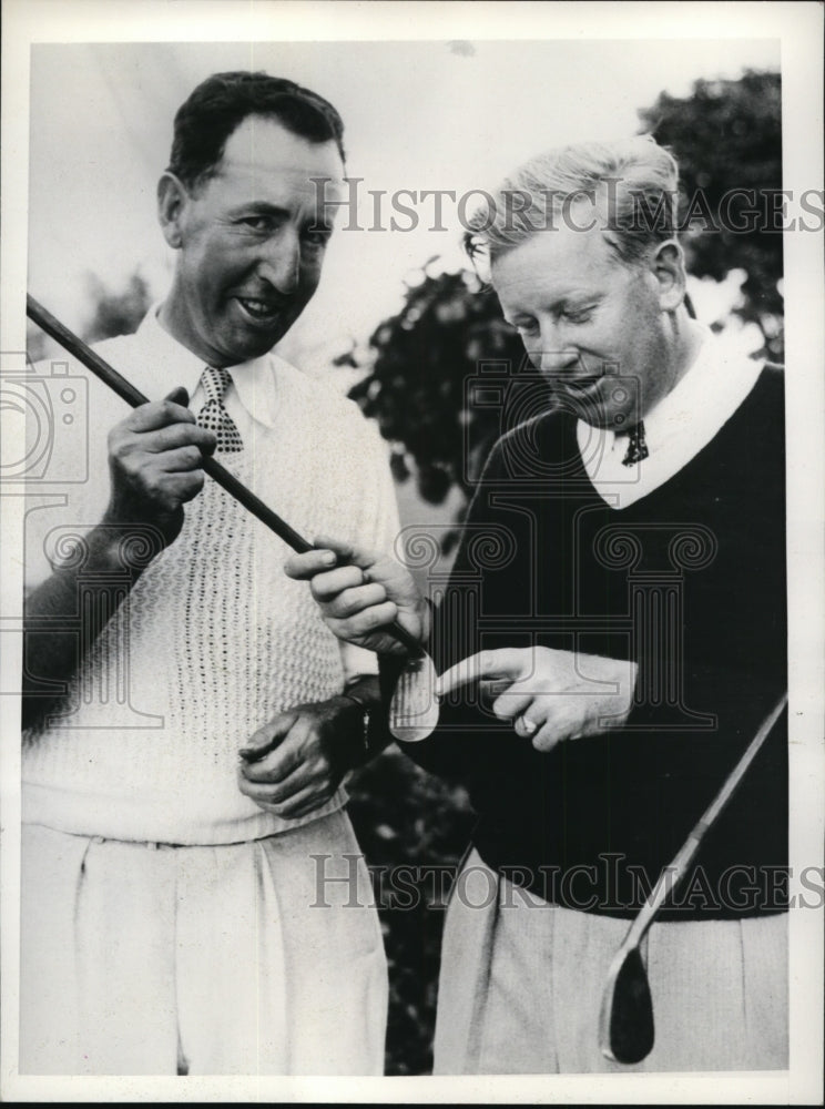 1936 Press Photo Willie Klein, Willie MacFarland at 4 ball golf in Miami Fla - Historic Images