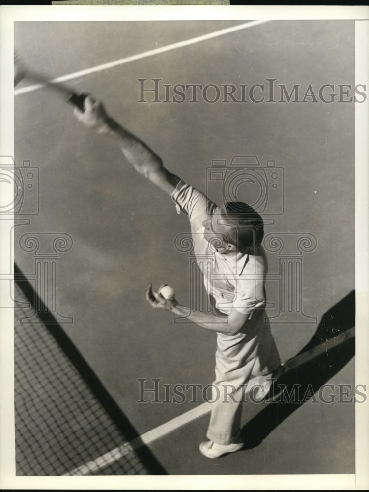 1935 Press Photo Sidney B Wood Jr at Miami Biltmore Tennis Championship - Historic Images