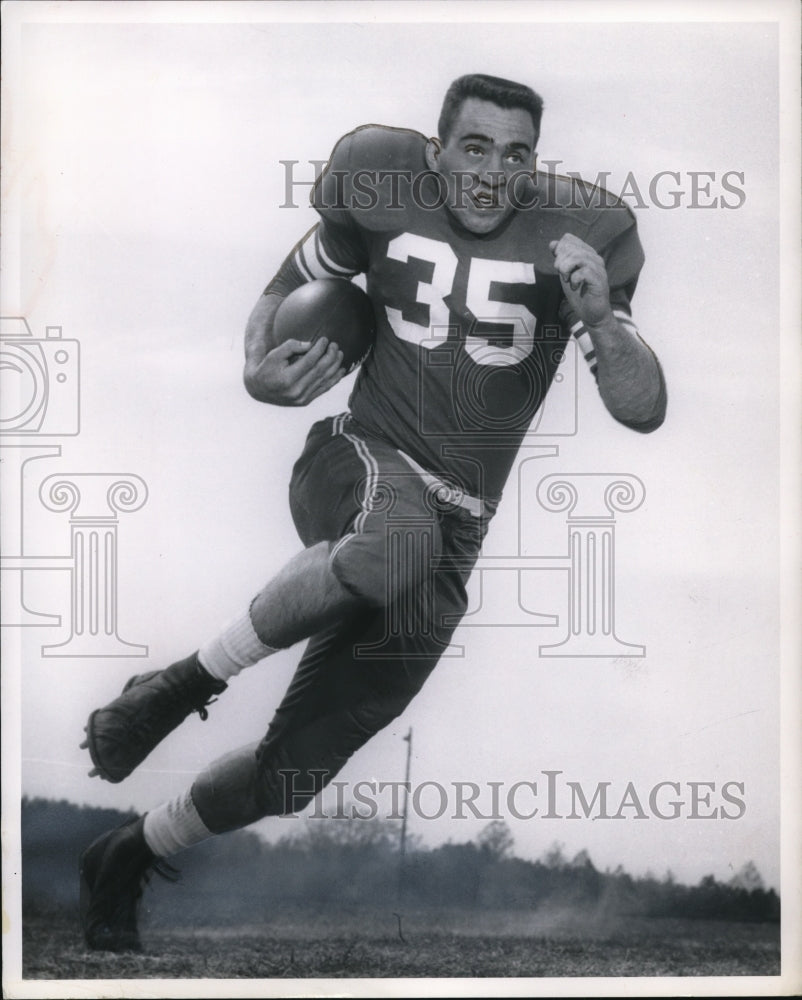 1957 Press Photo Harold McElhaney Duke University fullback &amp; captain - nes34747- Historic Images