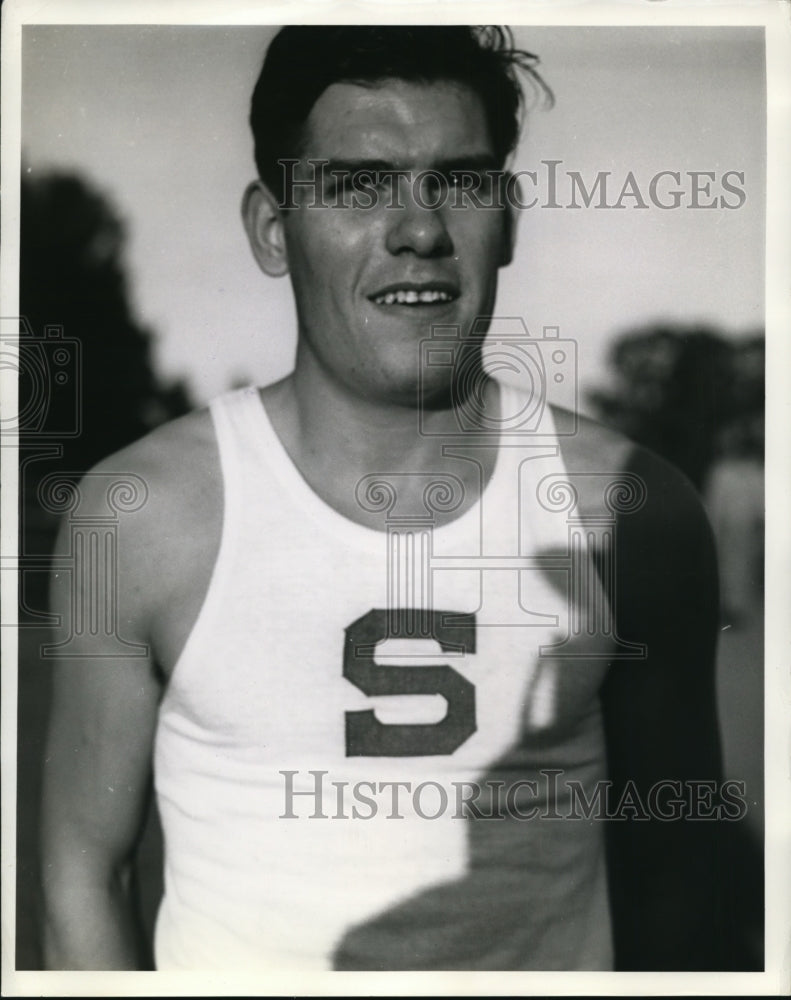 1939 Press Photo Clyde Jeffrey Stanford Univ. sprinter for the 440 yard races - Historic Images