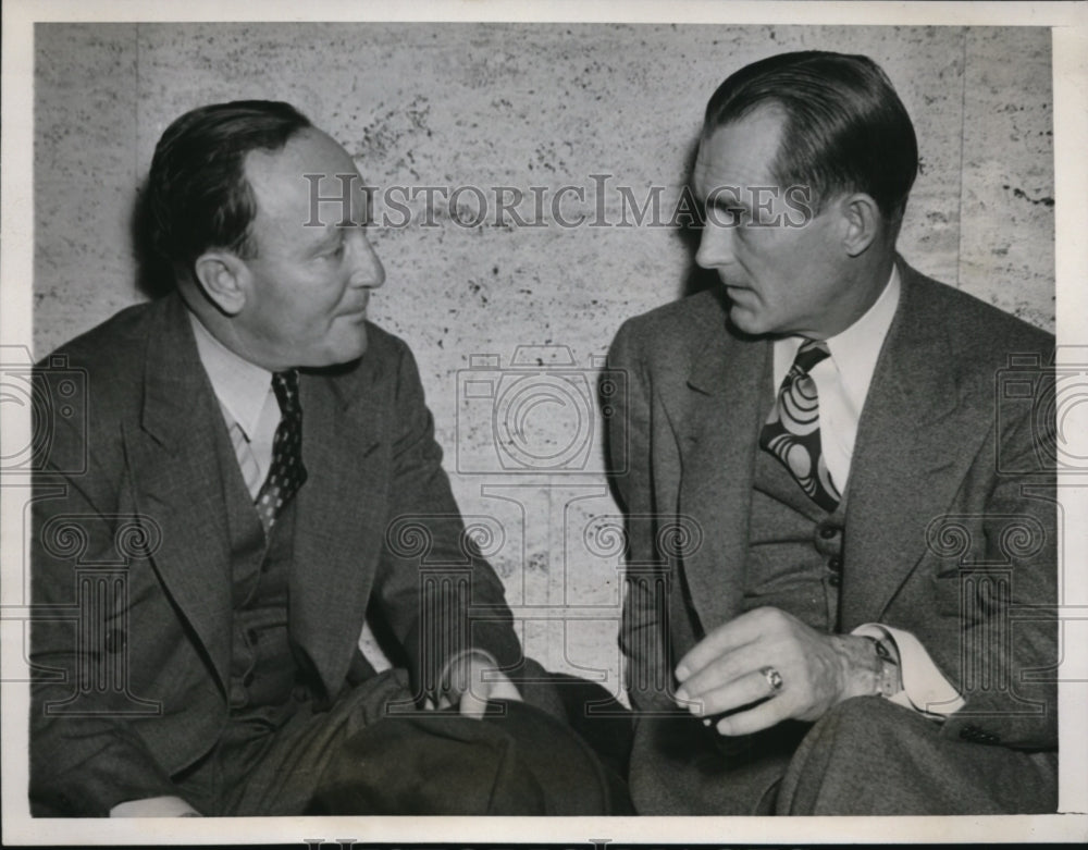 1940 Press Photo Fred Haney manager of Browns &amp; Del Baker manager of Tigers - Historic Images