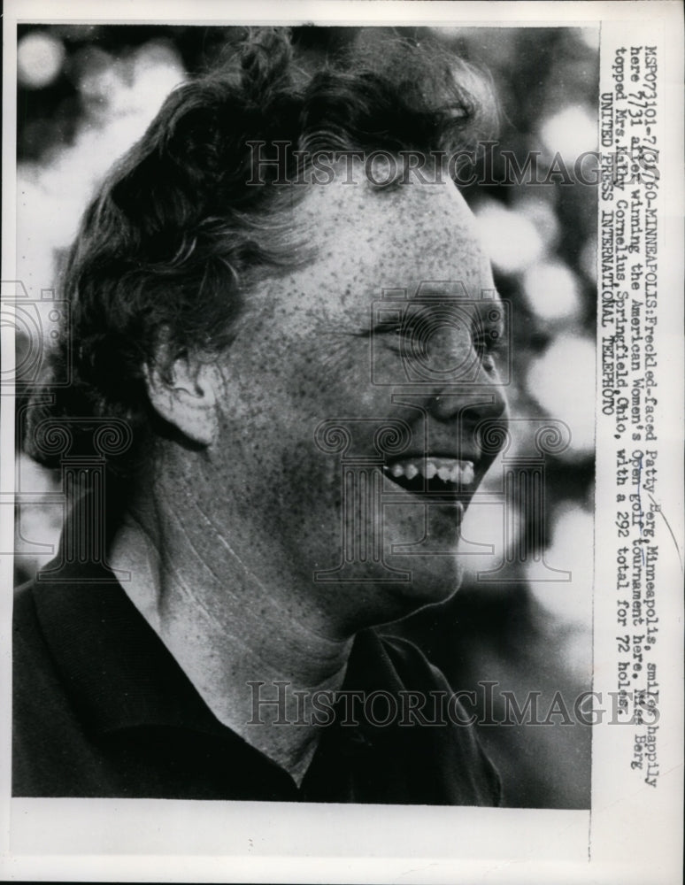 1960 Press Photo Patty Berg won American Womens Open golf at Minneapolis - Historic Images