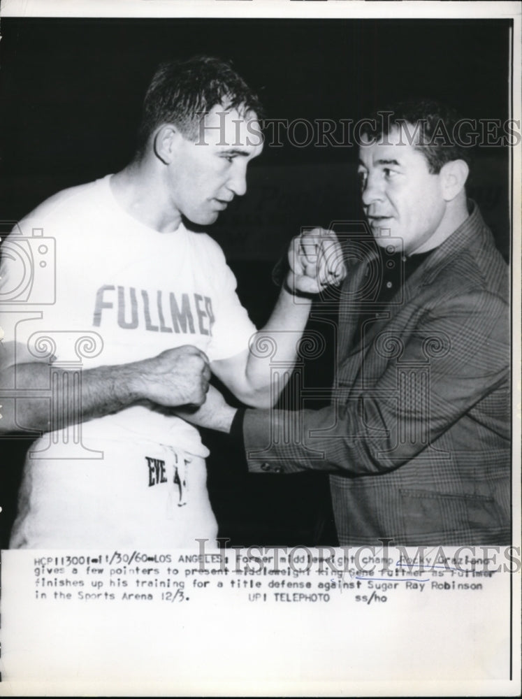 1960 Press Photo Rocky Graziano &amp; middleweight Gene Fullmer in LA California- Historic Images