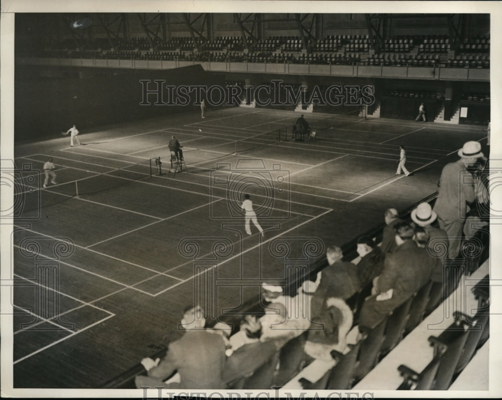 1933 Press Photo National Indoor Tennis at 7th Regiment Armory in NYC - Historic Images