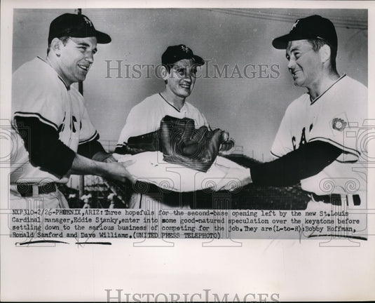 1952 Press Photo Cardinal training at Phoenix AZ,Bobby Hoffman,Ron Samford - Historic Images