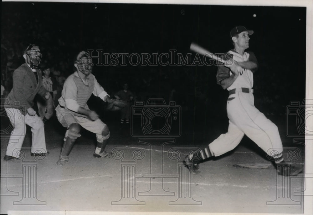 1939 Press Photo Jake Costa of Texass at National Semi Pro baseball vs LA Shells - Historic Images