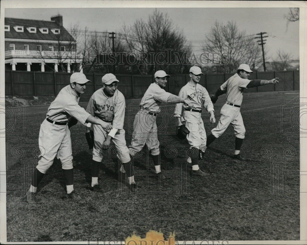 1934 Press Photo NYU baseball coach William McCarthy, Al Telese, Bill Gottlieb- Historic Images