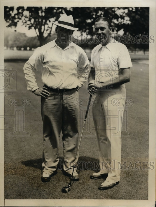 1931 Press Photo Ed Mulfeld amateur & pro golfer Harry O'Brien at Southward Ho - Historic Images