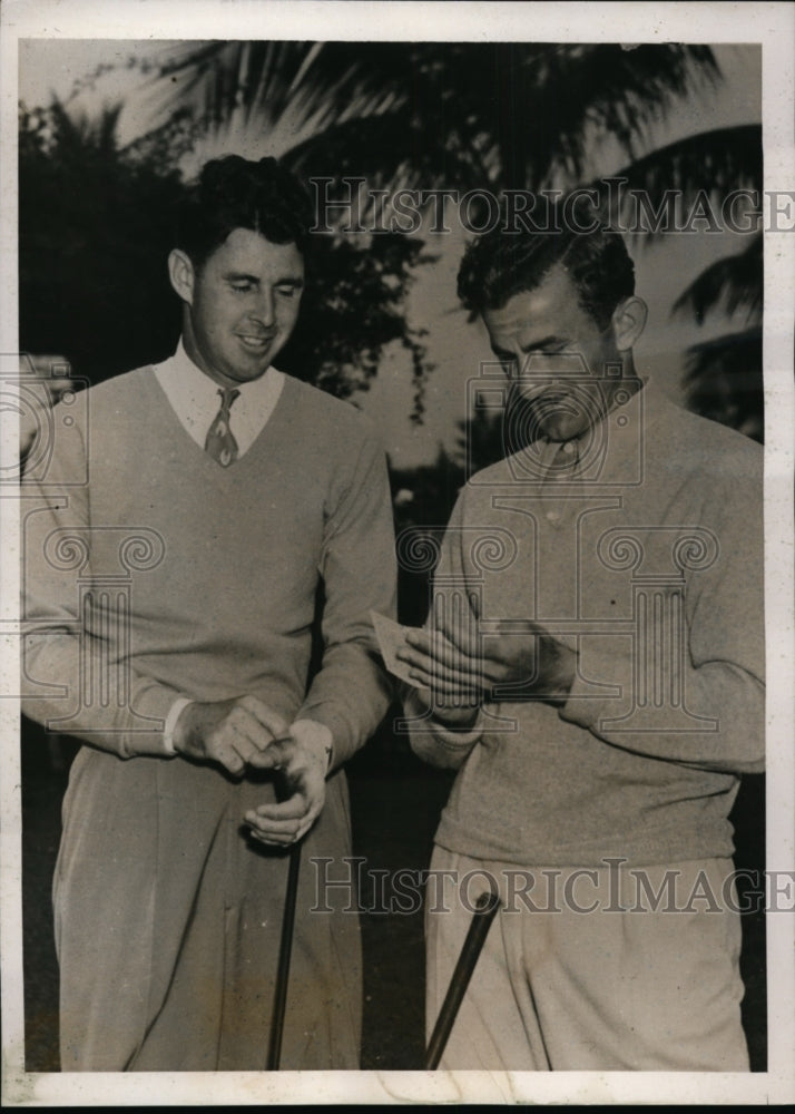 1938 Press Photo Henry Piccard, Johnny Revolta at International 4 ball golf- Historic Images